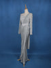 Grey Floral Embroidery Lyrca Ready To Wear Saree with Designer Blouse - Diadem