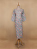 Grey Floral Printed Cotton Kurti - Diadem
