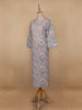 Grey Floral Printed Cotton Kurti - Diadem