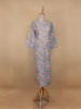 Grey Floral Printed Cotton Kurti - Diadem