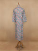 Grey Floral Printed Cotton Kurti - Diadem