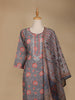 Grey Floral Printed Cotton Salwar Suit - Diadem