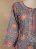 Grey Floral Printed Cotton Salwar Suit - Diadem