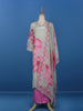 Grey Floral Prints Crepe Straight Cut Salwar Suit - Diadem
