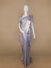 Grey Floral Woven Pure Kanchipuram Silk Saree - Diadem