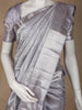 Grey Floral Woven Pure Kanchipuram Silk Saree - Diadem