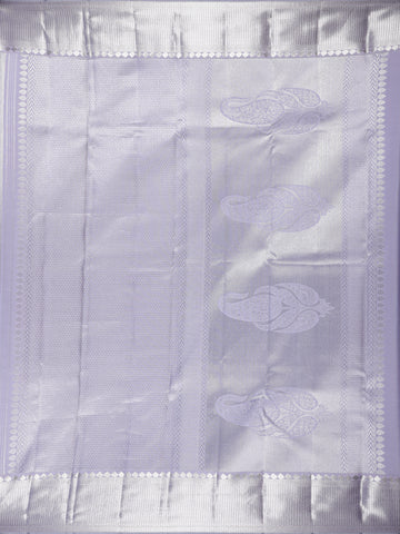 Grey Floral Woven Pure Kanchipuram Silk Saree - Diadem