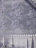 Grey Floral Woven Pure Kanchipuram Silk Saree - Diadem
