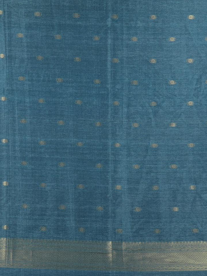 Grey Floral Designed Semi Tussar Saree - Diadem