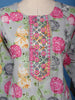 Grey Multicolor Floral Printed Cotton Salwar Suit - Diadem