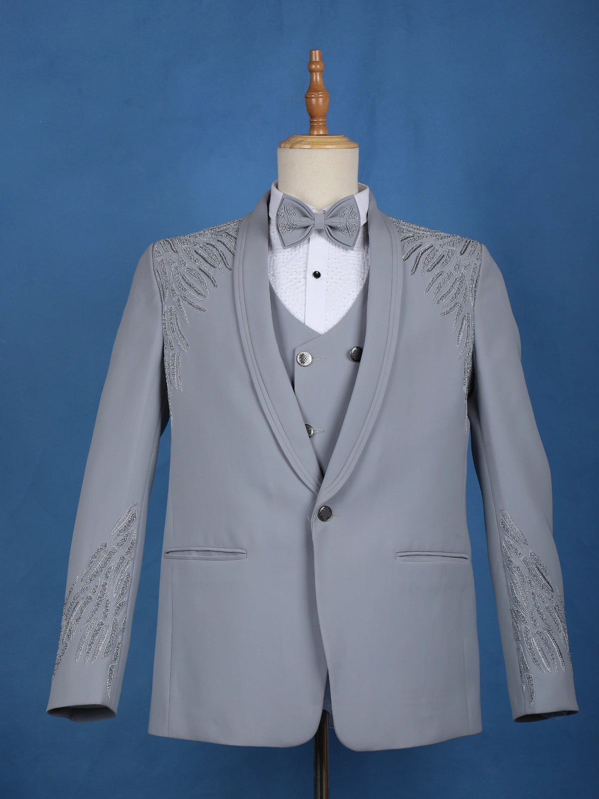 Grey Plain Men's Suit for Formal Wear - Diadem