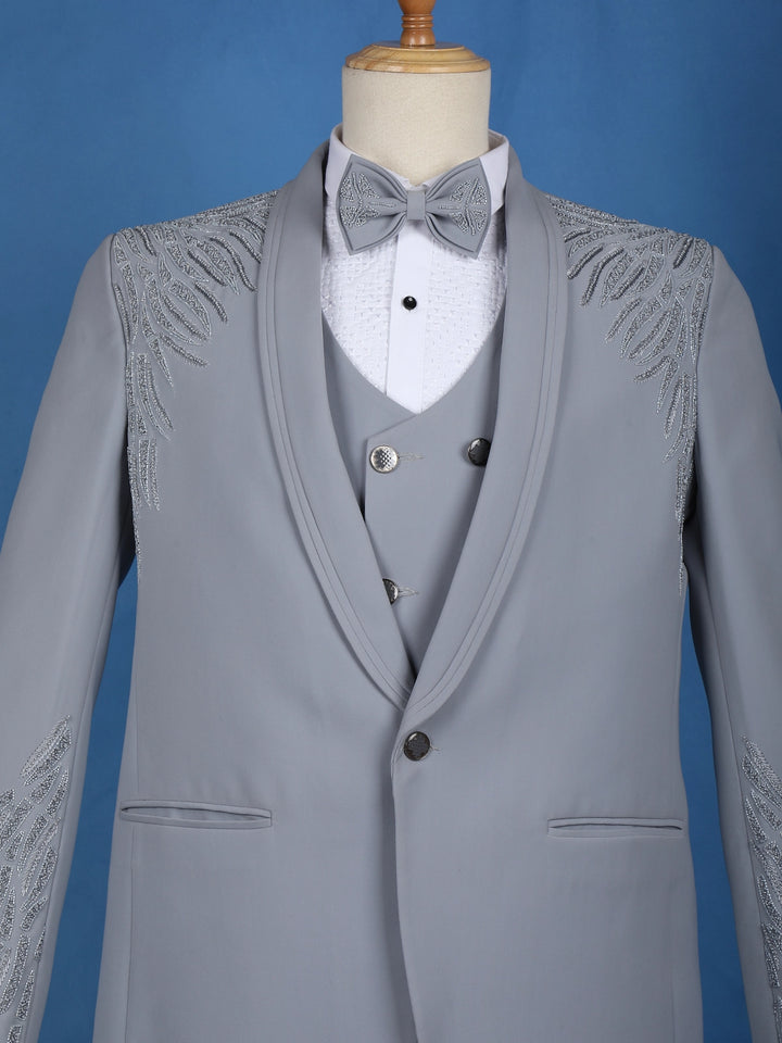Grey Plain Men's Suit for Formal Wear - Diadem