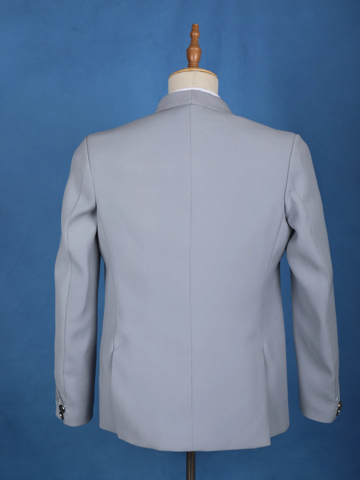 Grey Plain Men's Suit for Formal Wear - Diadem