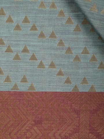 Grey Semi Tussar Silk Abstract Designed Saree - Diadem