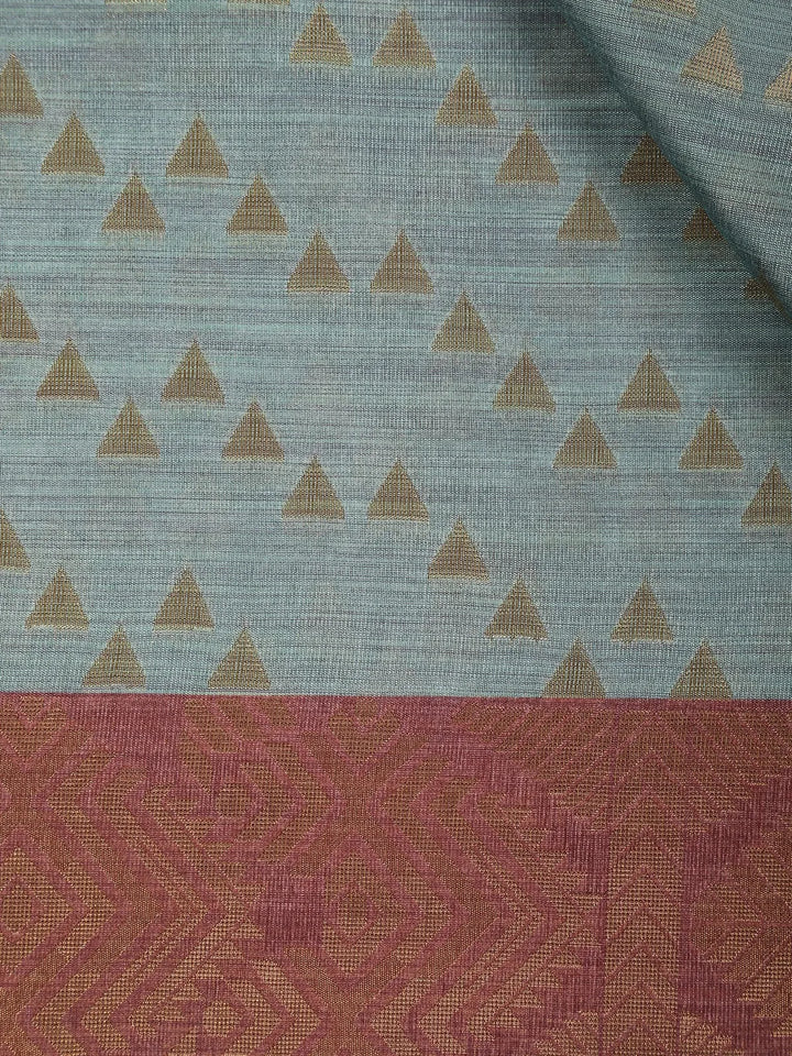Grey Semi Tussar Silk Abstract Designed Saree - Diadem