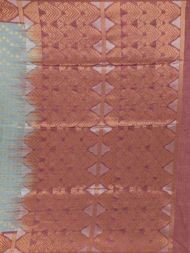 Grey Semi Tussar Silk Abstract Designed Saree - Diadem