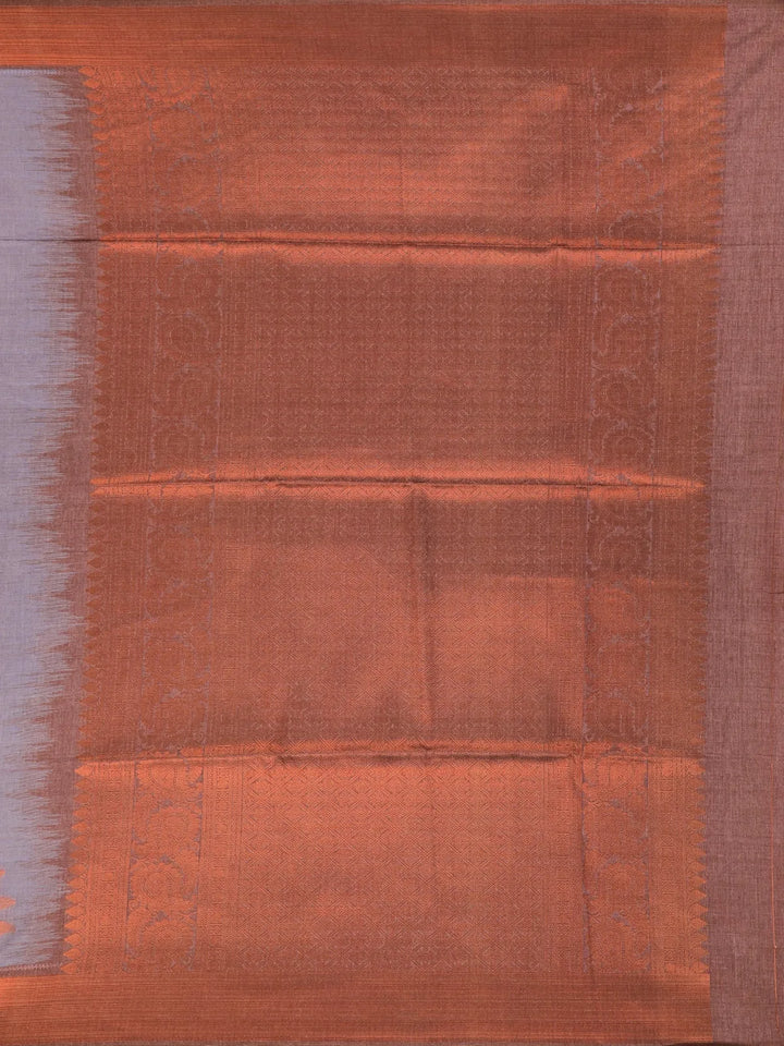 Grey Semi Tussar Silk Floral Designed Saree - Diadem