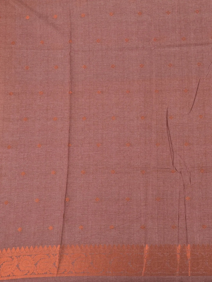 Grey Semi Tussar Silk Floral Designed Saree - Diadem