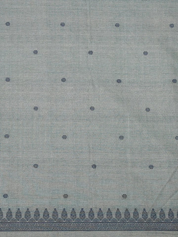 Grey Semi Tussar Silk Floral Designed Saree - Diadem