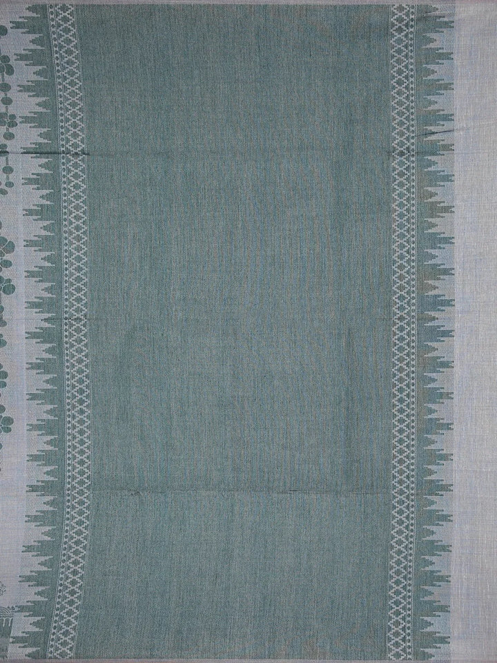 Grey Semi Tussar Silk Floral Designed Saree - Diadem