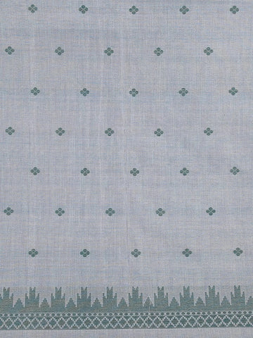 Grey Semi Tussar Silk Floral Designed Saree - Diadem