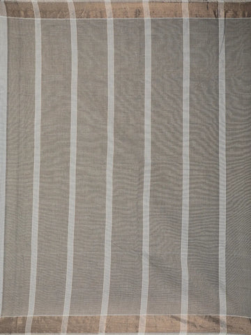 Grey Stripes Designed Cotton Saree - Diadem