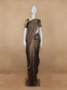 Grey Stripes Designed Organza Designer Saree