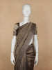 Grey Stripes Designed Organza Designer Saree