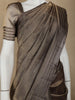 Grey Stripes Designed Organza Designer Saree