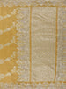 Honey Yellow Floral Zari Embroidered Tissue Silk Saree with Designer Border