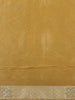 Honey Yellow Floral Zari Embroidered Tissue Silk Saree with Designer Border