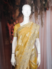 Honey Yellow Floral Zari Embroidered Tissue Silk Saree with Designer Border