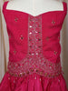 Hot Pink Embellished Design Crepe Kids Lehenga with Striped Dupatta