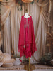Hot Pink Embellished Design Crepe Kids Lehenga with Striped Dupatta