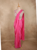 Hot Pink Solid Design Satin Ready to Wear Draped Saree with Designer Blouse