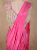 Hot Pink Solid Design Satin Ready to Wear Draped Saree with Designer Blouse
