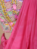 Hot Pink Solid Design Satin Ready to Wear Draped Saree with Designer Blouse