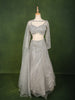 Ice Blue All Over Heavy Sequins and Shimmer Embellished Design Shimmer Bridal Lehenga with Matching Cape