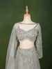 Ice Blue All Over Heavy Sequins and Shimmer Embellished Design Shimmer Bridal Lehenga with Matching Cape