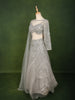 Ice Blue All Over Heavy Sequins and Shimmer Embellished Design Shimmer Bridal Lehenga with Matching Cape