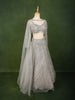Ice Blue All Over Heavy Sequins and Shimmer Embellished Design Shimmer Bridal Lehenga with Matching Cape