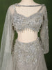 Ice Blue All Over Heavy Sequins and Shimmer Embellished Design Shimmer Bridal Lehenga with Matching Cape