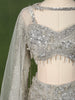 Ice Blue All Over Heavy Sequins and Shimmer Embellished Design Shimmer Bridal Lehenga with Matching Cape
