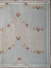 Ice Blue Floral Printed Design Chiffon Fancy Saree with Lace Border