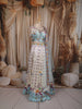 Ice Blue Floral Printed and Stone Embellished Design Tussar Silk Fancy Lehenga with Matching Dupatta