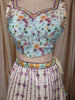 Ice Blue Floral Printed and Stone Embellished Design Tussar Silk Fancy Lehenga with Matching Dupatta