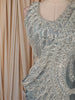 Ice Blue Heavy Beads Embroidered Design Shimmer Ready To Wear Saree with Designer Blouse