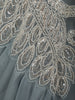 Ice Blue Heavy Beads Embroidered Design Shimmer Ready To Wear Saree with Designer Blouse