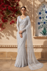 Ice Blue Heavy Sequins and Beads Embroidered Design Net Party Wear Saree with Matching Blouse