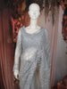Ice Blue Heavy Sequins and Beads Embroidered Design Net Party Wear Saree with Matching Blouse